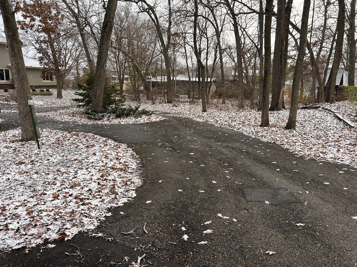 An overview of the confluence looking south towards the point (it lies on the driveway).