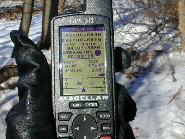 A good shot of the GPS reading