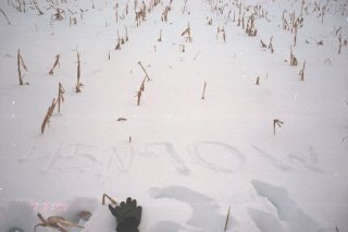 #1: Not much else to see, so we wrote in the snow.