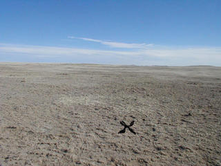 #1: X Marks the spot (The wind would have blown away anything I would have put there!)