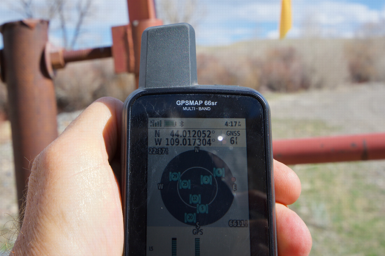 My GPS receiver, 1.2 miles Northwest of the point