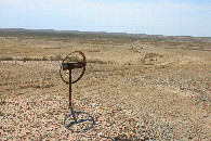 #7: rusty signpost at beginning of depression