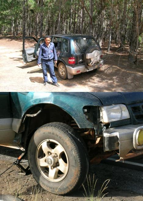 Expedition car with damages