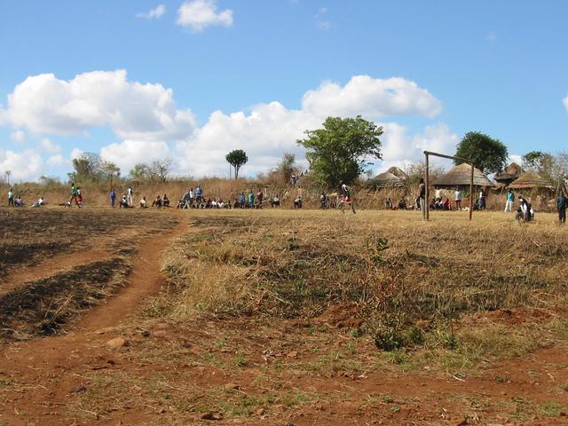 Soccer match in a village