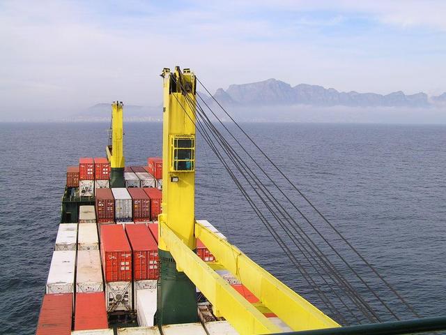 The "Phoenix" approaching Cape Town with containers from Brazil a few days ago